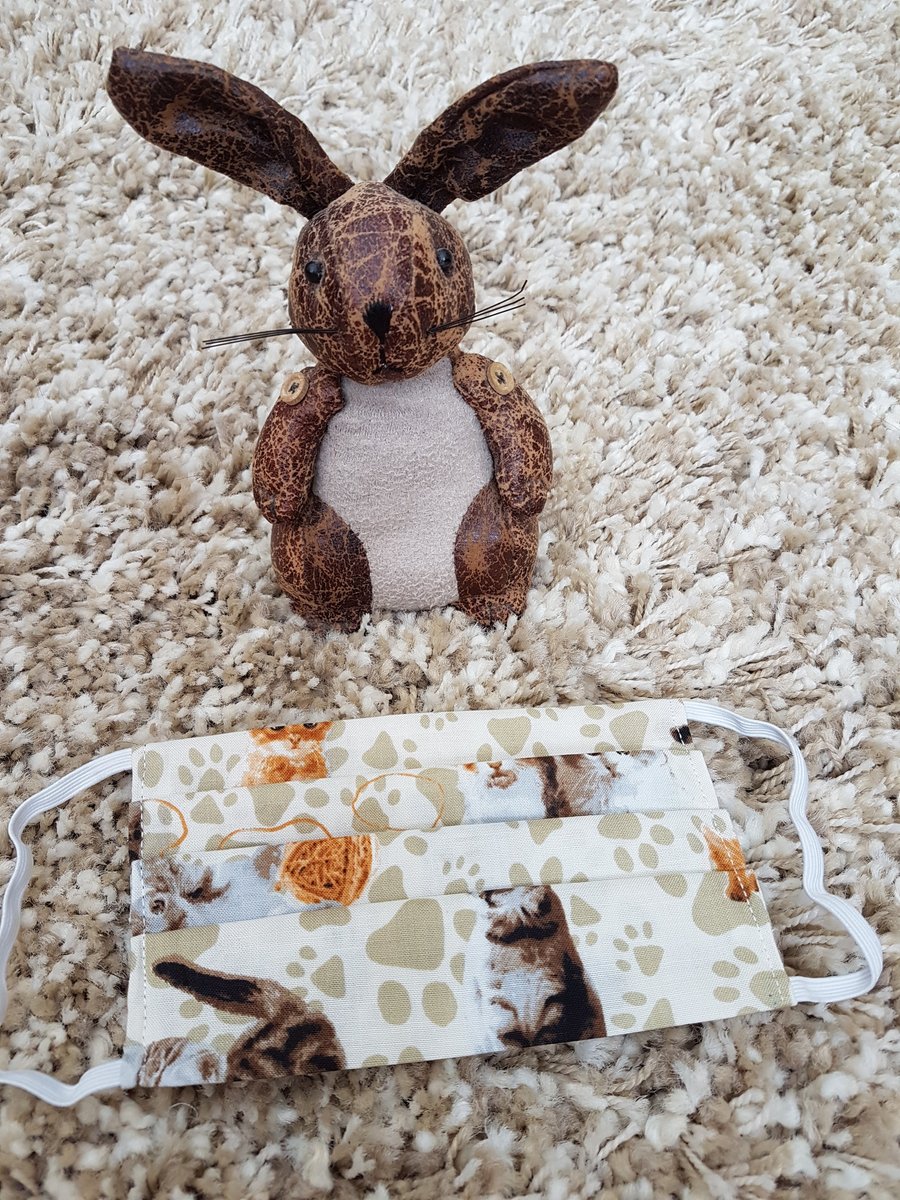 Adult face covering – Kitten paw print 