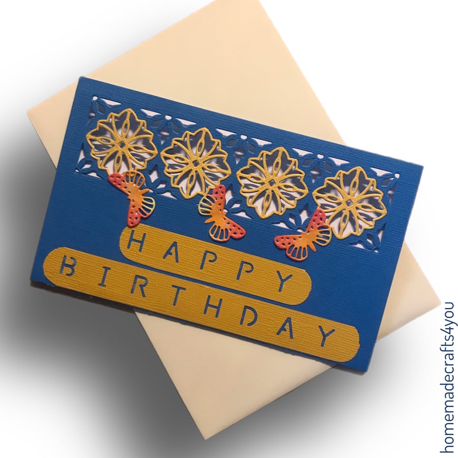 Handmade Butterfly Border Card
