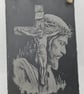 Jesus Carrying the Cross Slate Plaque Christian Wall Art Religious Hanging Sign  - Image 4