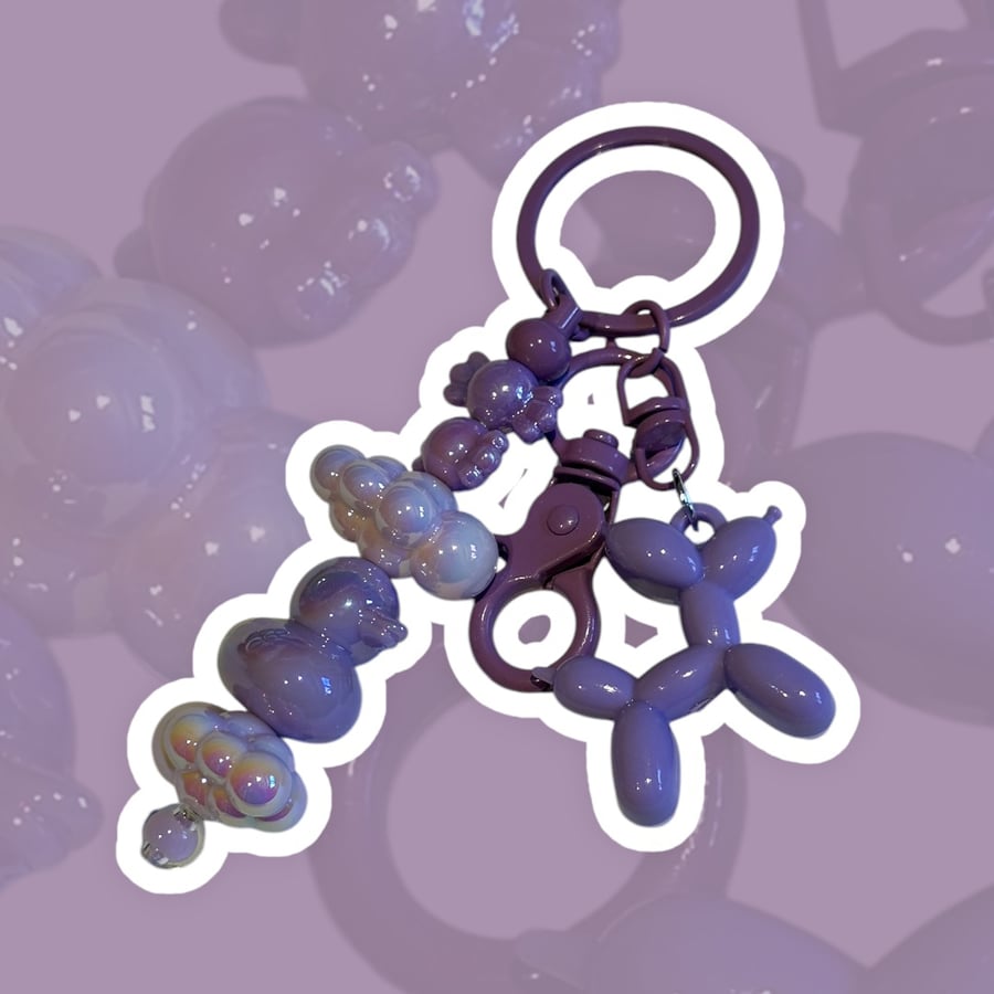 A Cute Cloudy Balloon Dog Keyring