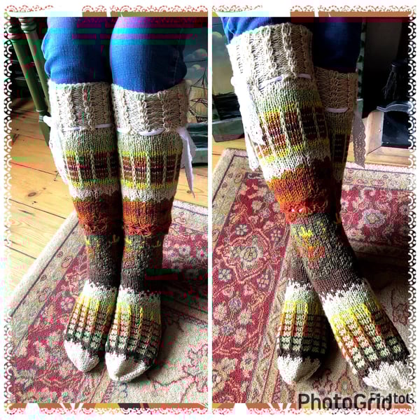 Knee high Fairisle socks
