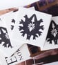 Black and White Hummingbird Design Ceramic Tile Coaster Set with Cork Backing - Image 1