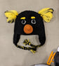 Crochet rockhopper penguin hat, toddler, child, adult sizes