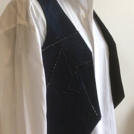  Shabby Chic sleeveless denim, patchwork jacket, waistcoat 