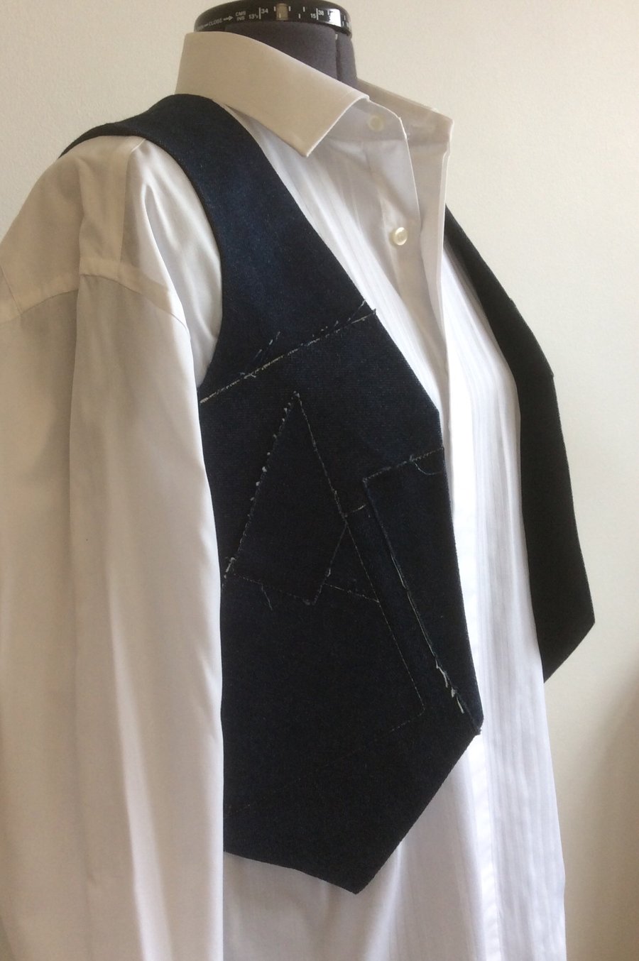  Shabby Chic sleeveless denim, patchwork jacket, waistcoat 