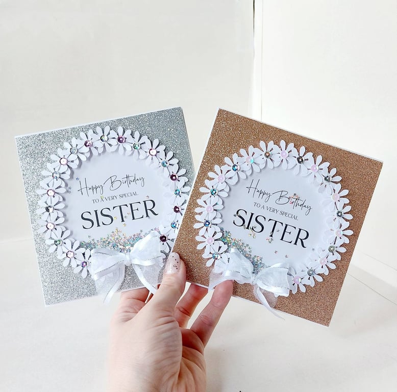 Luxury Sister birthday card, special card for sister