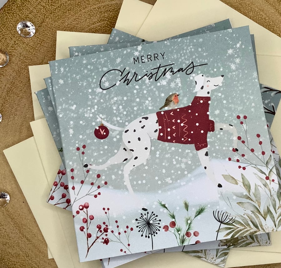 Box Set of 8 hand illustrated animal Christmas cards