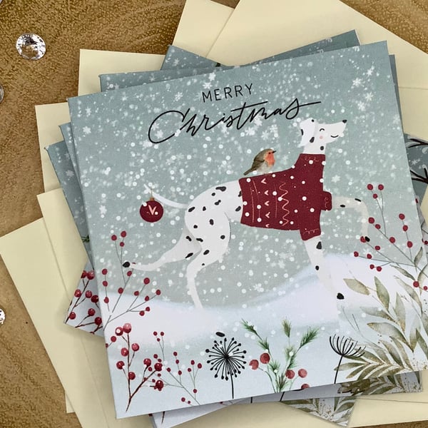 Box Set of 8 hand illustrated animal Christmas cards
