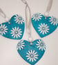 Turquoise floral heart, clay hanging decoration, gift for Mother's day  - Image 7