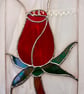Stained glass red rose on white background - Image 5