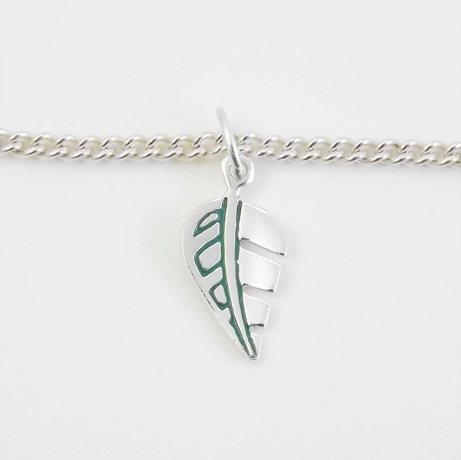 Leaf Bracelet, Silver Animal Jewellery, Handmade Wildlife Gift for Her