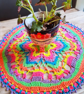 Large, bright crochet mandala doily table mat - Image 6