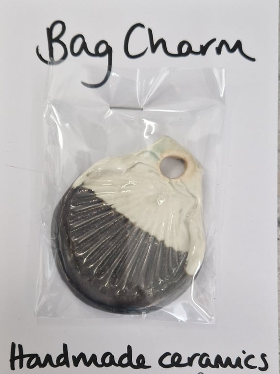 Ceramic bag charm - St.Martins Clam shell