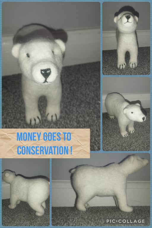 Needle felted polar bear 
