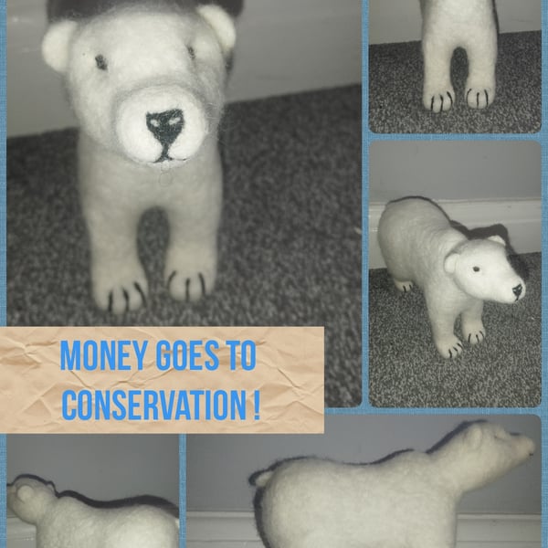 Needle felted polar bear 