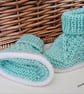 Designer Hand Knitted Cardigan & Booties Set  with Merino Wool 0-3 months size - Image 8