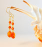 Carnelian Earrings With Yellow Swarovski Crystals - Handmade In Devon - Image 1