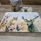 Beautiful Placemats with hand drawn images British wildlife 