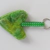 Hand felted heart key ring 