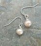 Sterling silver and Pearl Drop Earrings, Peach - Image 3