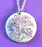 medium pendant - dark pink and blue scrolled on white - Image 6