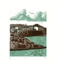 St Ives two-colour A3 linocut screen-print - Image 2