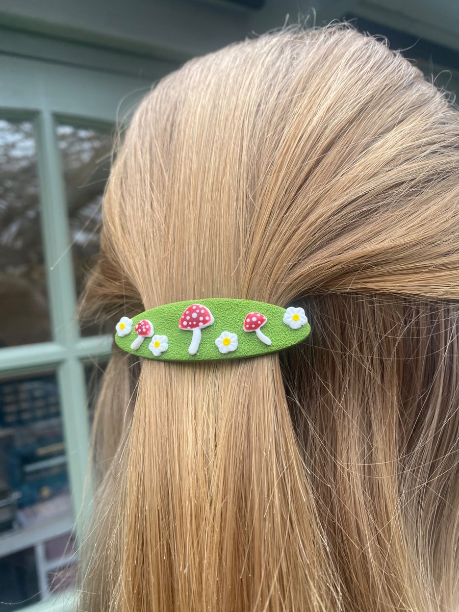 Mushroom Barrette Hair Clip