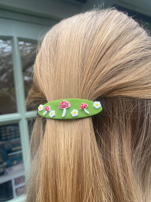 Mushroom Barrette Hair Clip