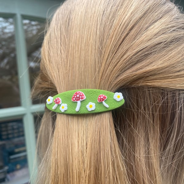 Mushroom Barrette Hair Clip