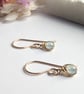 AQUAMARINE Dainty Wire Wrapped Earrings Sterling Silver March Birthstone - Image 6