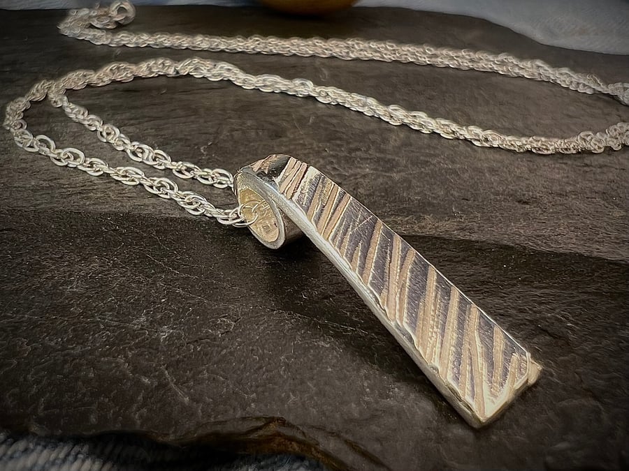 pendant necklace sterling silver hammered