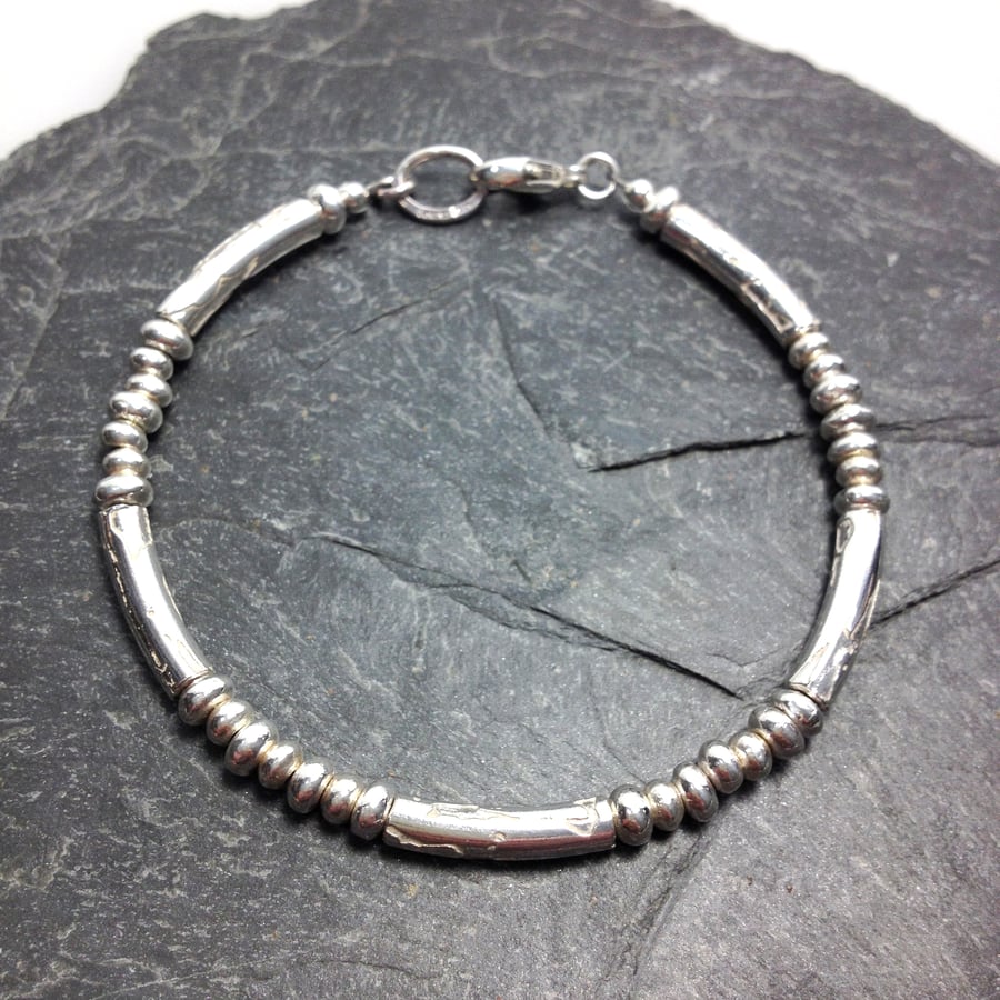 Silver Macaroni Bracelet