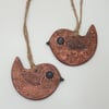 Bird hanging decoration, clay bird lover gift