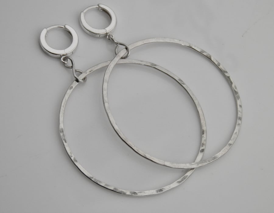 Large Silver Hoop Earrings