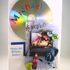 3D 18th Birthday Card, music,laptop,headphones,cd's. 21st,personalise