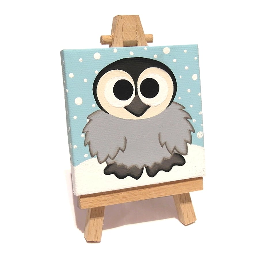 Sold Cute Baby Penguin Mini Painting