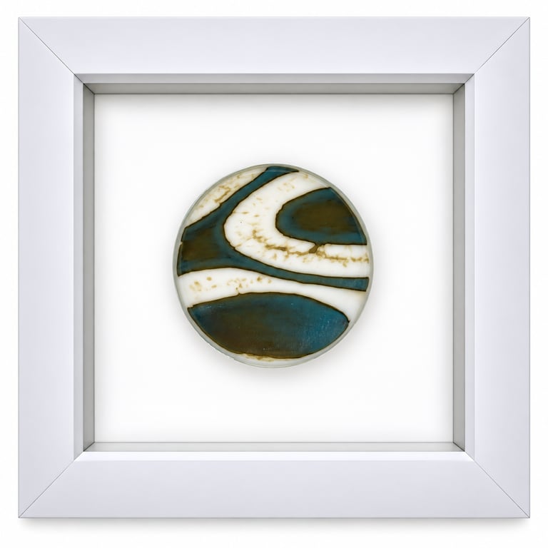 Framed fused glass rondel - C