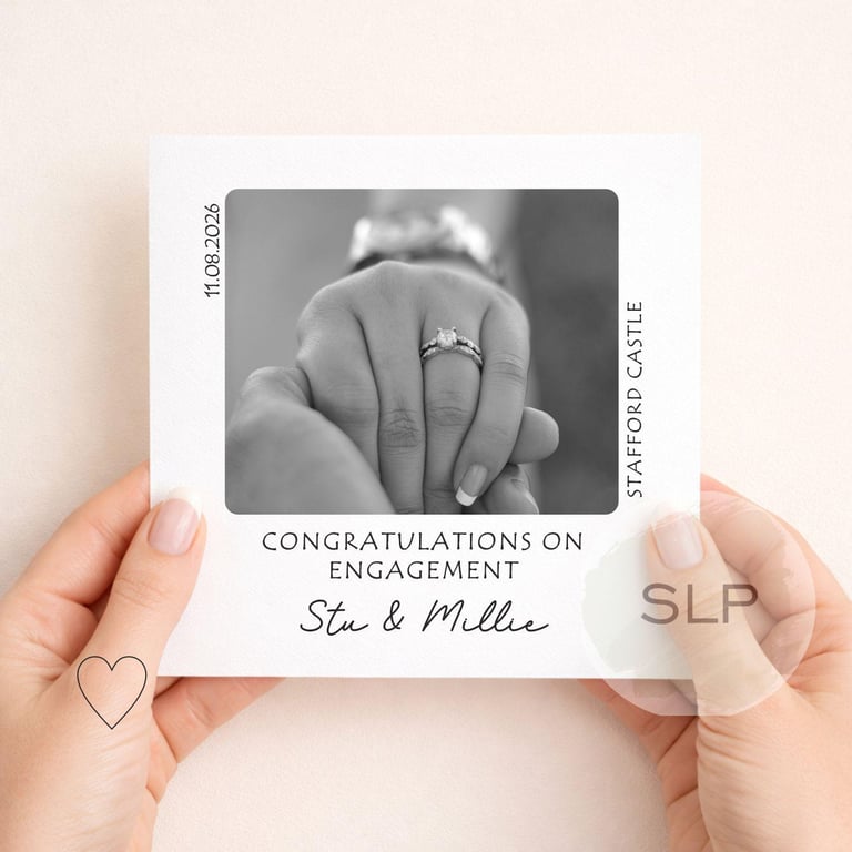 Personalised Engagement Card with Photo Custom Engagement Congratulations Card N
