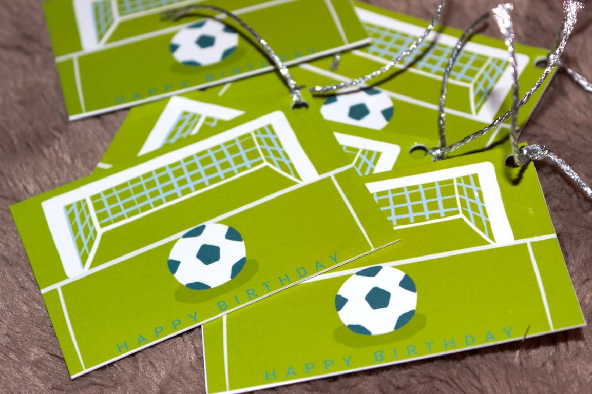 9 Pack, Green Football Gift Tags