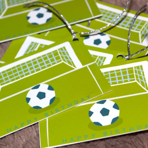 9 Pack, Green Football Gift Tags