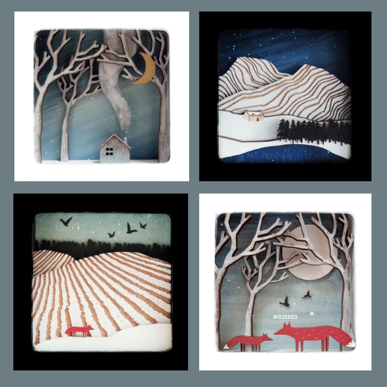 Wintertime Greeting Card Collection - pack of four blank cards