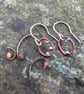 Copper and Silver  Mismatched Seed Pod Dangle Earrings - Image 1