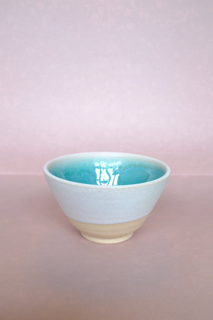 White and turquoise bowl
