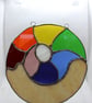 Rainbow shell stained glass round snail suncatcher - Image 2