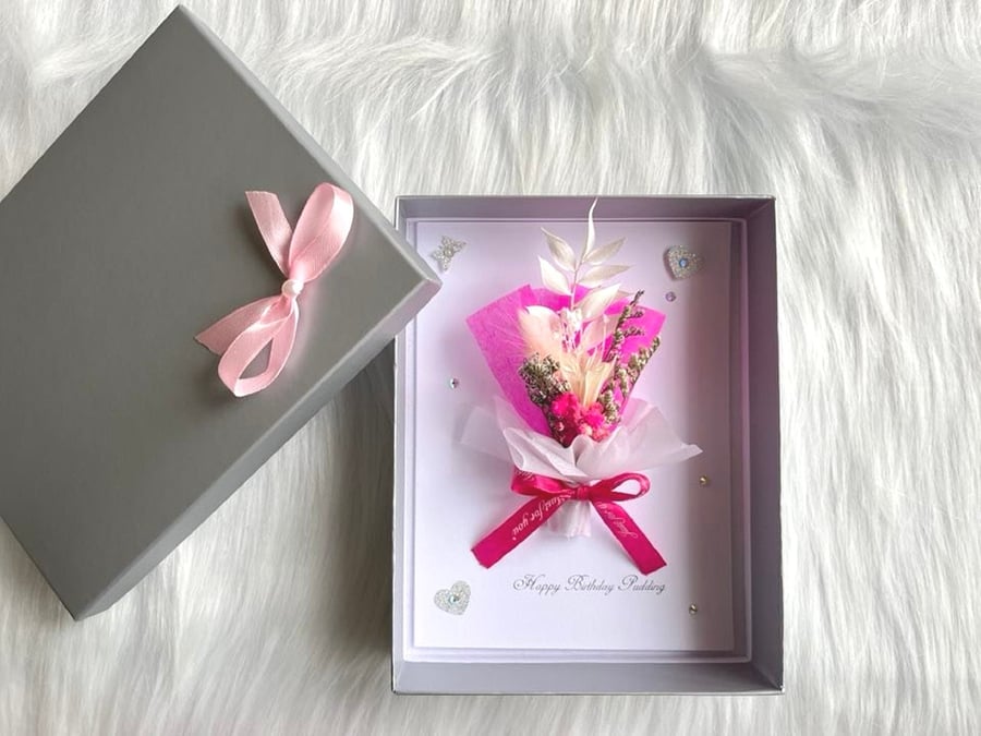 Handmade Personalised Birthday Card, Flower Birthday Card C063