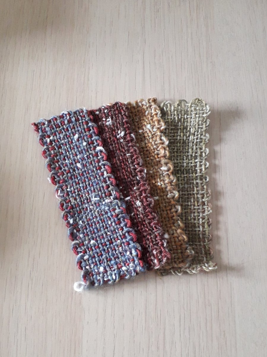 4 Handwoven Bookmarks - Earth
