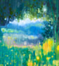 The Field Beyond is a semi-abstract yellow and green April meadow landscape  - Image 4