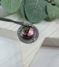 Sparkly Purple Dichroic Glass and Copper Necklace. Artisan Pendant - Image 3