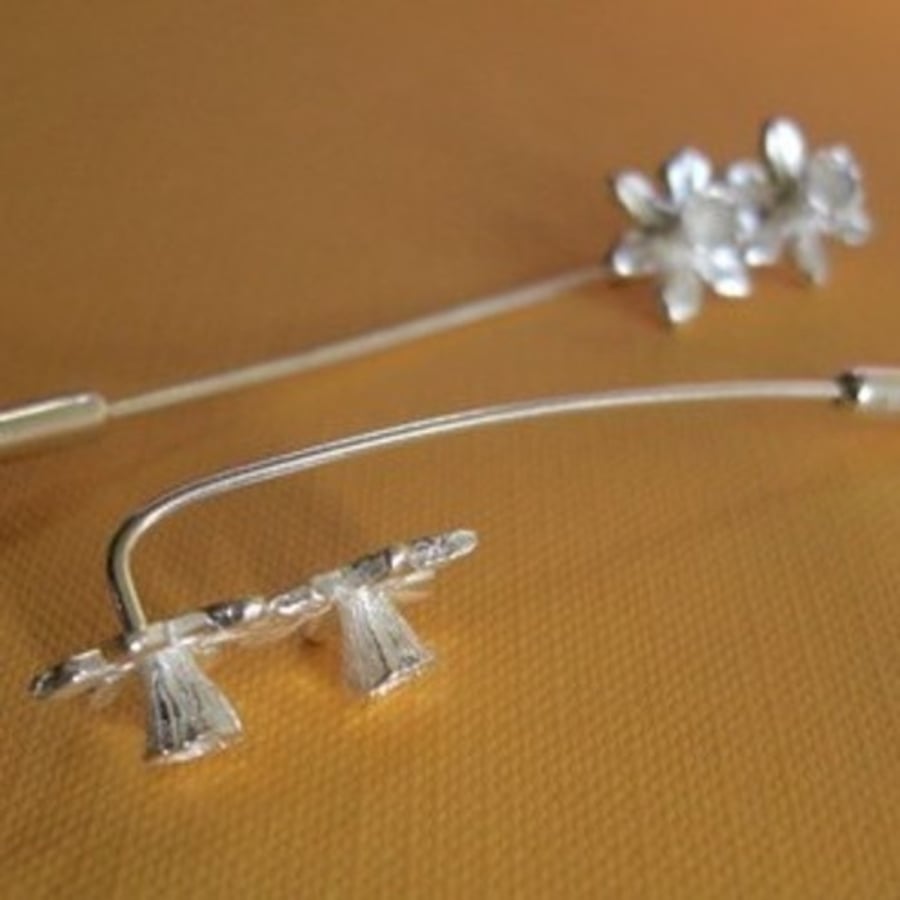 Silver Daffodils Brooch Pin