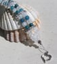 Teal Apatite & Clear Quartz Gemstone Crystal Beaded Bracelet - Image 5